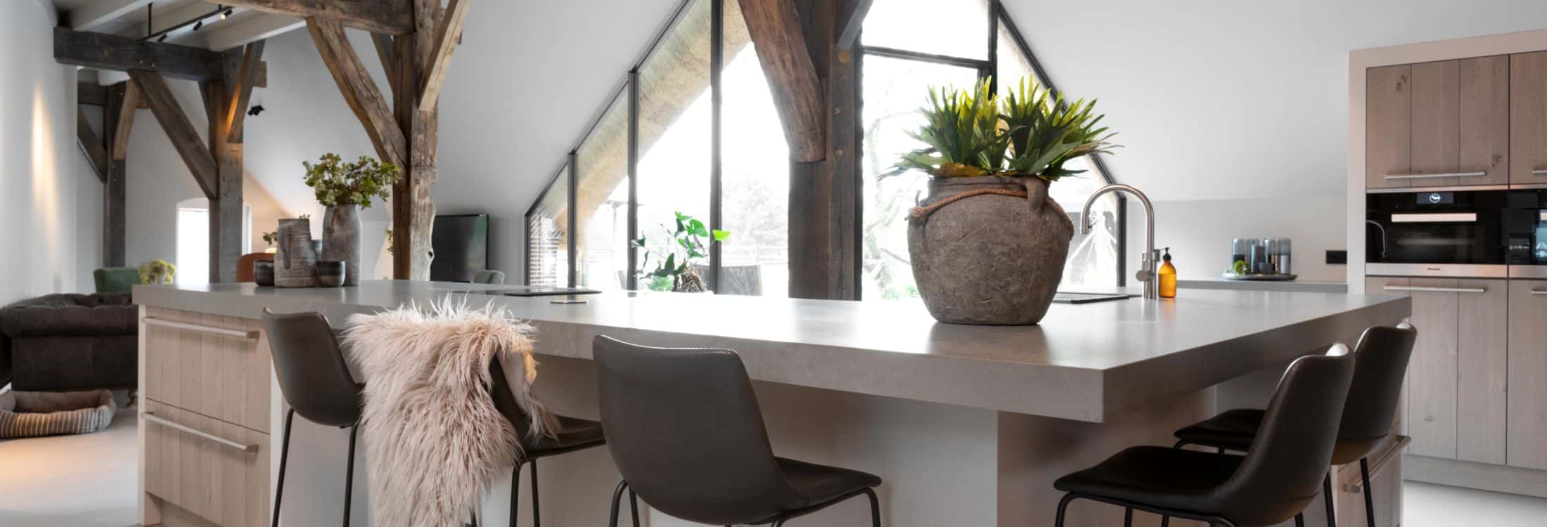 Eiken hout landelijke keuken 92