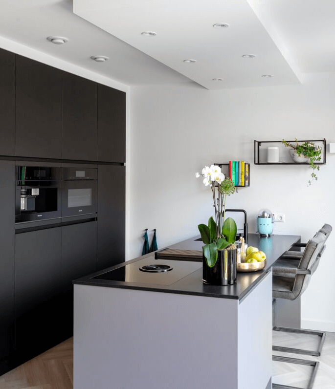 keuken met schiereiland zwart 1