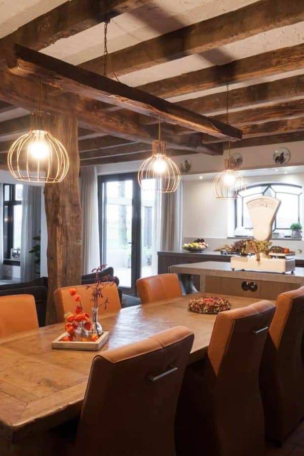 Industriele keuken massief eiken