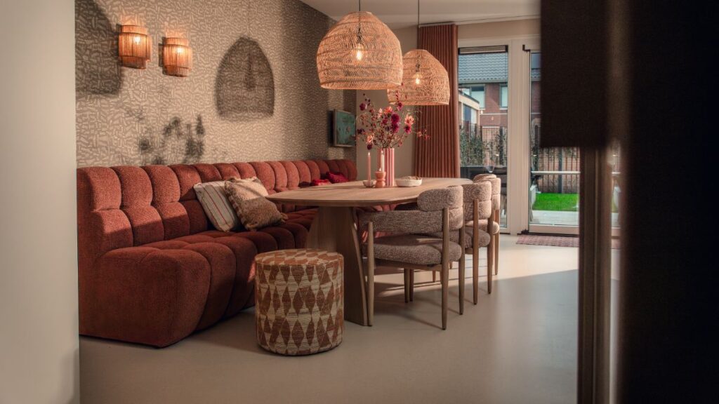 Warmroze leefkeuken met een vleugje Japandi17