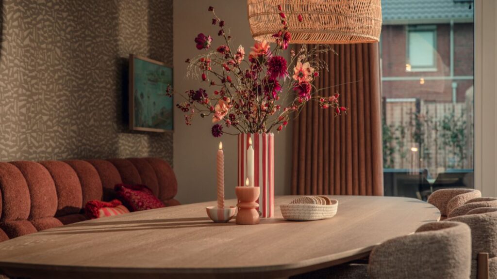 Warmroze leefkeuken met een vleugje Japandi18